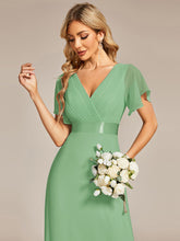 Load image into Gallery viewer, Simple Empire Waist Flowing Sleeves Evening Dress #Sage Green
