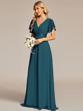 Load image into Gallery viewer, Simple Empire Waist Flowing Sleeves Evening Dress #Teal