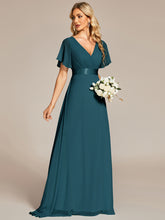 Load image into Gallery viewer, Simple Empire Waist Flowing Sleeves Evening Dress #Teal