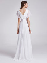 Load image into Gallery viewer, Simple Empire Waist Flowing Sleeves Evening Dress #White