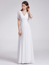 Load image into Gallery viewer, Simple Empire Waist Flowing Sleeves Evening Dress #White