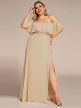 Load image into Gallery viewer, Women's Plus Size Ruffle Thigh Split Wholesale Bridesmaid Dresses