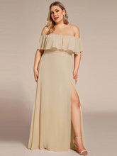Load image into Gallery viewer, Women's Plus Size Ruffle Thigh Split Wholesale Bridesmaid Dresses