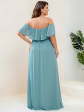 Load image into Gallery viewer, Color=Light teal | womens-a-line-off-shoulder-ruffle-thigh-split-bridesmaid-dresses-es00969-2-Light teal 37