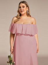Load image into Gallery viewer, Color=Dusty Rose | womens-a-line-off-shoulder-ruffle-thigh-split-bridesmaid-dresses-es00969-2-Dusty Rose 58