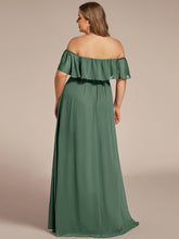 Load image into Gallery viewer, Color=EUcalyptus | womens-a-line-off-shoulder-ruffle-thigh-split-bridesmaid-dresses-es00969-2-EUcalyptus 62