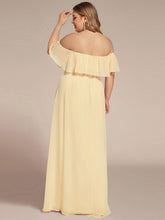 Load image into Gallery viewer, Color=Yellow | womens-a-line-off-shoulder-ruffle-thigh-split-bridesmaid-dresses-es00969-2-Yellow 122