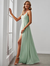 Load image into Gallery viewer, Color=Mint Green | Elegant Spaghetti Straps Wholesale Chiffon Bridesmaid Dresses-Mint Green 26