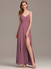 Load image into Gallery viewer, Color=Purple Orchid | Elegant Spaghetti Straps Wholesale Chiffon Bridesmaid Dresses-Purple Orchid 37