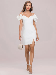 Color=Cream | Cute Short Length Sweetheart Neckline Wholesale Cocktail Dresses-Cream 8