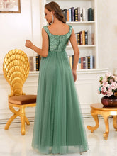 Load image into Gallery viewer, Color=Green Bean | Wholesale High Waist Tulle & Sequin Sleevless Evening Dress-Green Bean 2