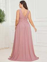 Load image into Gallery viewer, Color=Dusty Rose | Sleeveless Wholesale Bridesmaid Dresses with Deep V Neck and A Line-Dusty Rose 3