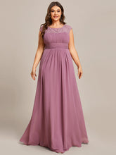 Load image into Gallery viewer, Color=Orchid | Cap Sleeve A Line Wholeslae Lace & Chiffon Evening Dresses-Orchid 4