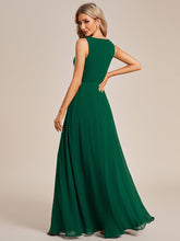 Load image into Gallery viewer, A-Line V Neck Appliques Ruched Wholesale Evening Dresses#Color_Dark Green