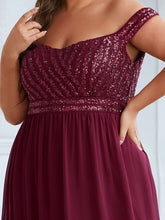Load image into Gallery viewer, Color=Burgundy | Plus Size Adorable Sweetheart Neckline A-line Wholesale Evening Dresses-Burgundy 5
