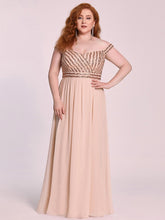 Load image into Gallery viewer, Color=Blush | Plus Size Adorable Sweetheart Neckline A-line Wholesale Evening Dresses-Blush 5