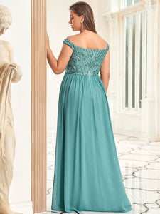 Color=Dusty Blue | Plus Size Adorable Sweetheart Neckline A-line Wholesale Evening Dresses-Dusty Blue 3