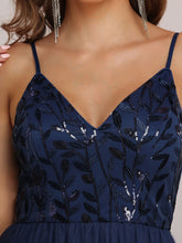 Load image into Gallery viewer, Color=Navy Blue | Adorable A Line Silhouette Floor Length Wholesale Evening Dress-Navy Blue 5