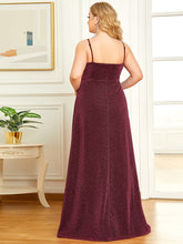 Load image into Gallery viewer, Color=Burgundy | Deep V Neck Spaghetti Straps A Line Wholesale Evening Dresses-Burgundy 2