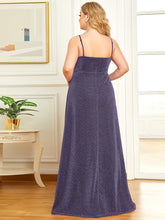 Load image into Gallery viewer, Color=Dark Purple | Deep V Neck Spaghetti Straps A Line Wholesale Evening Dresses-Dark Purple 2