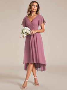 Color=Orchid | Pleated Ruffles Chiffon Wholesale Wedding Guest Dresses-Orchid 