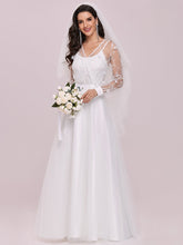 Load image into Gallery viewer, Color=Cream | Elegant Wholesale Tulle Wedding Dress With Lace Decoration-Cream 1