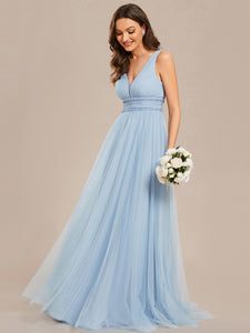 Color=Baby Blue | Backless A Line Sleeveless Wholesale Wedding Dresses with Deep V Neck EH0096A-Baby Blue 15