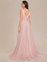 Load image into Gallery viewer, Color=Pink | Backless A Line Sleeveless Wholesale Wedding Dresses with Deep V Neck EH0096A-Pink 21