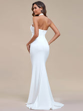 Load image into Gallery viewer, Mermaid Halter Neck Hollow Belted Wholesale Wedding Dresses#Color_White