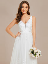 Load image into Gallery viewer, Color=White | Elegant Pure Sequins Pearl Beading Sweetheart Neck Appliques Wholesale Bridal Gowns Wedding Dresses-White 3