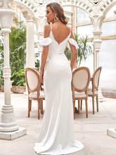 Load image into Gallery viewer, Color=Cream | Deep V-Neck Fishtail Silhouette Wholesale Wedding Dresses-Cream 2