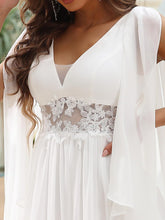 Load image into Gallery viewer, Color=Cream | Deep V Neck A-Line Floor Length Wholesale Wedding Dresses-Cream 5