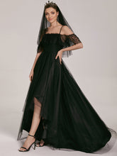 Load image into Gallery viewer, Color=Black | Splendid Floor Length Asymmetrical Hem Wholesale Wedding Dresses-Black 4