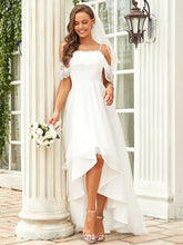 Load image into Gallery viewer, Color=Cream | Splendid Floor Length Asymmetrical Hem Wholesale Wedding Dresses-Cream 3