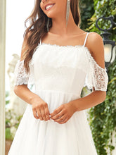 Load image into Gallery viewer, Color=Cream | Splendid Floor Length Asymmetrical Hem Wholesale Wedding Dresses-Cream 5