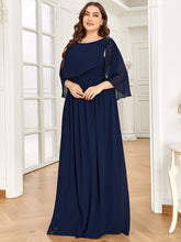 Load image into Gallery viewer, Color=Navy Blue | Wholesale Mother of the Bride Dresses With Round Neck A Line-Navy Blue 3