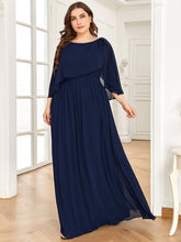 Load image into Gallery viewer, Color=Navy Blue | Wholesale Mother of the Bride Dresses With Round Neck A Line-Navy Blue 4