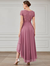 Load image into Gallery viewer, Color=Orchid | Wholesale Mother of Bridesmaid Dresses with Deep V Neck Short Sleeves-Orchid 2
