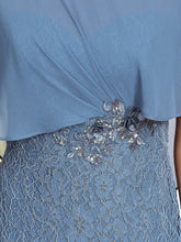 Load image into Gallery viewer, Color=Dusty Navy | Fishtail Ruffles Sleeves Wholesale Mother of Bridesmaid Dresses-Dusty Navy 5