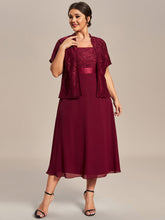 Load image into Gallery viewer, Color=Burgundy | Two Piece Suit Wholesale Chiffon &amp; Lace Mother of the Bride Dresses-Burgundy 3