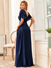 Load image into Gallery viewer, Color=Navy Blue | Boat Neck Straight Wholesale Mother of Bridesmaid Dresses-Navy Blue 2
