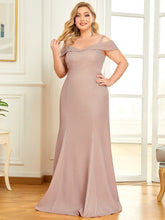 Load image into Gallery viewer, Color=Blush | Deep V Neck Floor Length Wholesale Mother of Bridesmaids Dresses-Blush 1