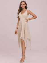 Load image into Gallery viewer, Color=Blush | Stunning Wholesale V Neck Lace & Chiffon Prom Dress For Women-Purple Blush 7