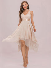 Load image into Gallery viewer, Color=Blush | Stunning Wholesale V Neck Lace & Chiffon Prom Dress For Women-Purple Blush 8