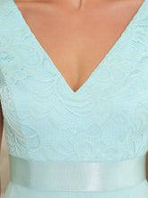 Load image into Gallery viewer, Color=Sky Blue | Deep V Neck Asymmetrical Hem Sleeveless Wholesale Dresses-Sky Blue 5