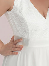 Load image into Gallery viewer, Color=Cream | Plus Size Deep V Neck Asymmetrical Hem Sleeveless Wholesale Dresses-Cream 5