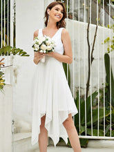 Load image into Gallery viewer, Color=Cream | Stunning Wholesale V Neck Lace & Chiffon Prom Dress For Women-Purple Cream 4