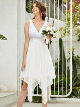 Load image into Gallery viewer, Color=Cream | Stunning Wholesale V Neck Lace & Chiffon Prom Dress For Women-Purple Cream 1