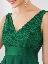 Load image into Gallery viewer, Color=Dark Green | Deep V Neck Asymmetrical Hem Sleeveless Wholesale Dresses-Dark Green 5