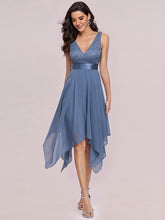 Load image into Gallery viewer, Color=Dusty Navy | Stunning Wholesale V Neck Lace & Chiffon Prom Dress For Women-Dusty Navy 4